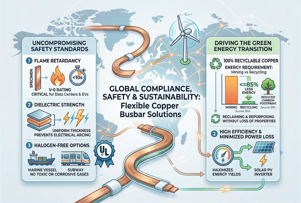 Top 5 Benefits of OEM Custom Flexible Copper Busbars for Global Projects 7 Benefit 5 Global Compliance Safety and Sustainability