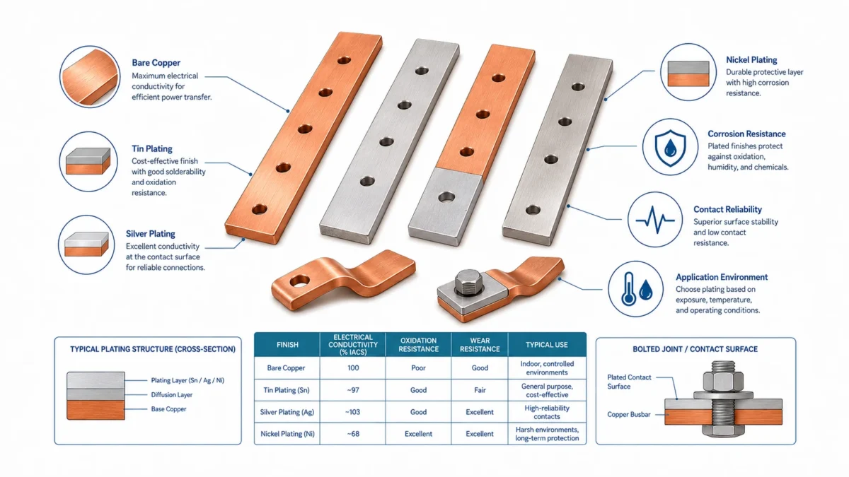 Copper Rigid Busbars: Material Selection, Plating Options, and Performance Factors