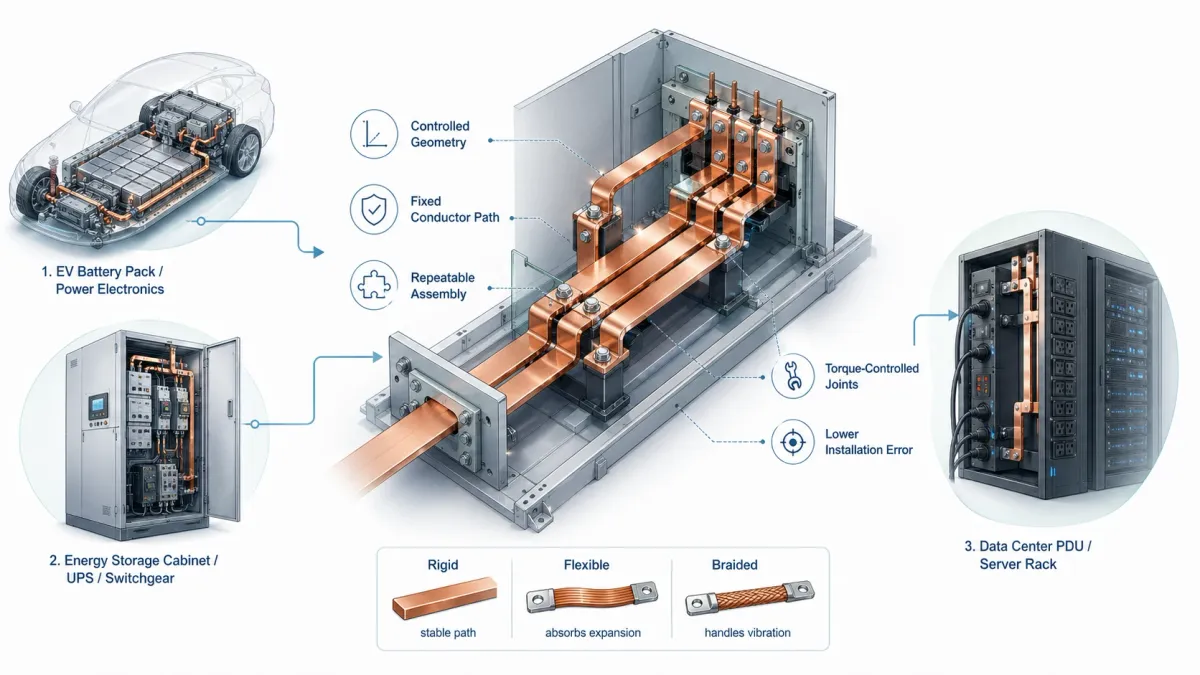 Custom Rigid Busbars for EV, Energy Storage, and Data Center Applications 2 Why rigid busbars still matter in modern power systems