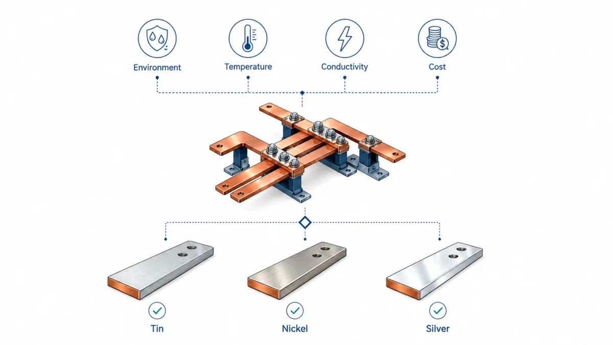 Tinned Copper Rigid Busbars: When to Use Tin, Nickel, or Silver Plating