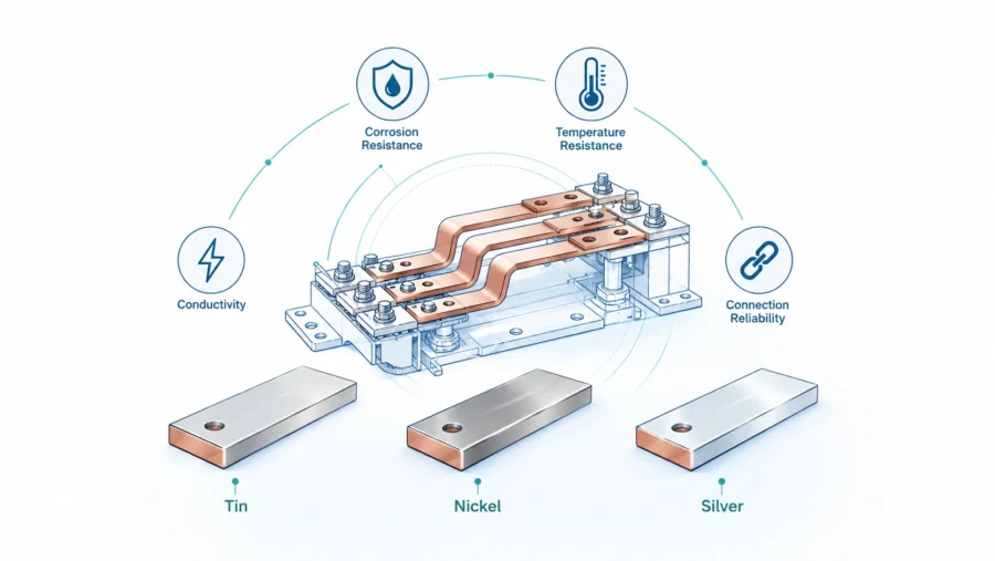 Tinned Copper Rigid Busbars: When to Use Tin, Nickel, or Silver Plating