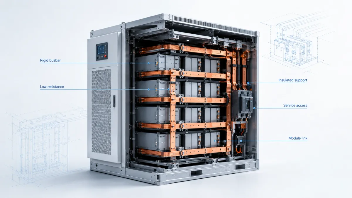 Battery Busbar Design Guide for EV Battery Packs and BESS Cabinets 3 battery busbar structure