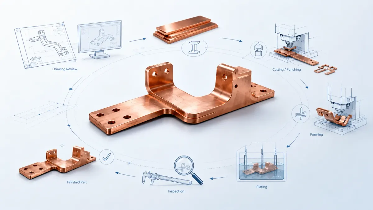 Custom Busbar Manufacturing: From Drawing Review to Final Copper Part 1 Custom Busbar Manufacturing